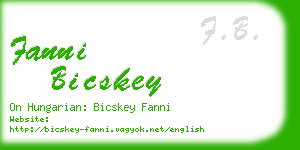 fanni bicskey business card